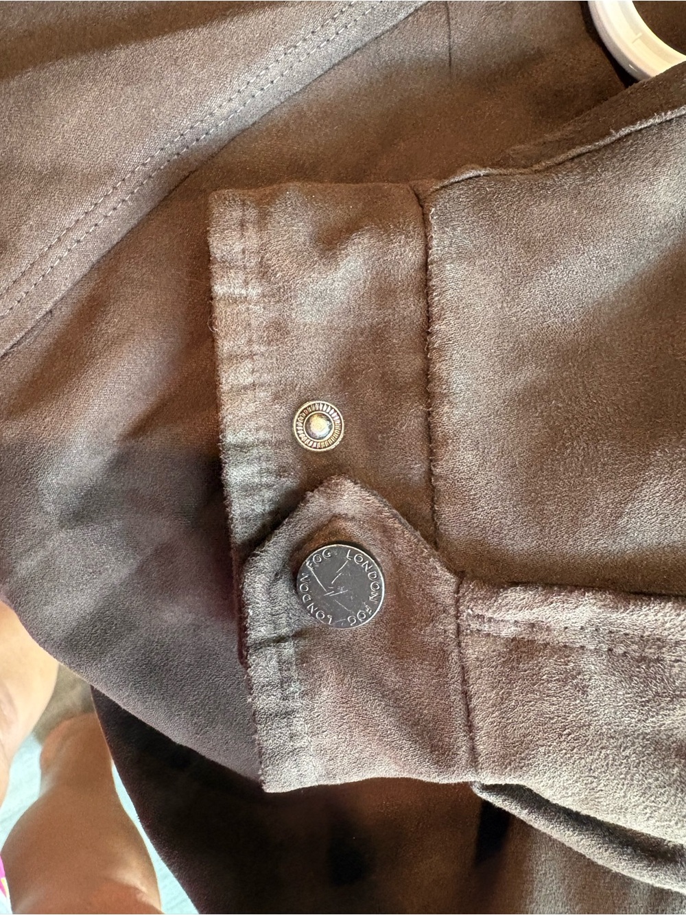 London Fog Men's Brown Suede Bomber Jacket - Picture 4 of 5
